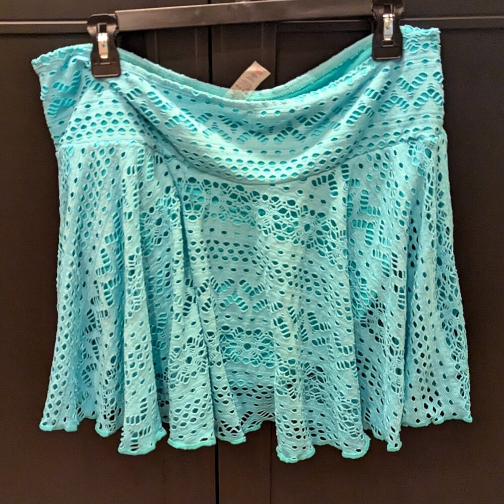 New - Teal Lace Swim Skirt